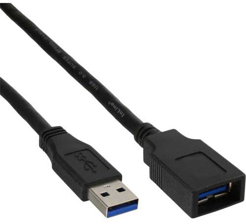 Kabel USB InLine USB-A - USB-A 1 m Czarny (35610)
