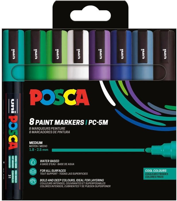 Posca POSCA PC-5M 8stk Zimne Kolory