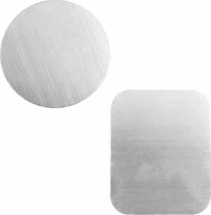 Aptel 2 Metalowe Blaszki do Uchwytu Magnetycznego na Telefon okrągła+prostokątna srebrne AP22