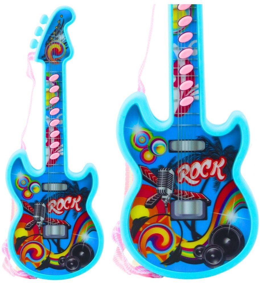 Gitara Elektryczna Dla Dzieci Melodie Gama Solmizacyjna Niebieski LEAN Toys