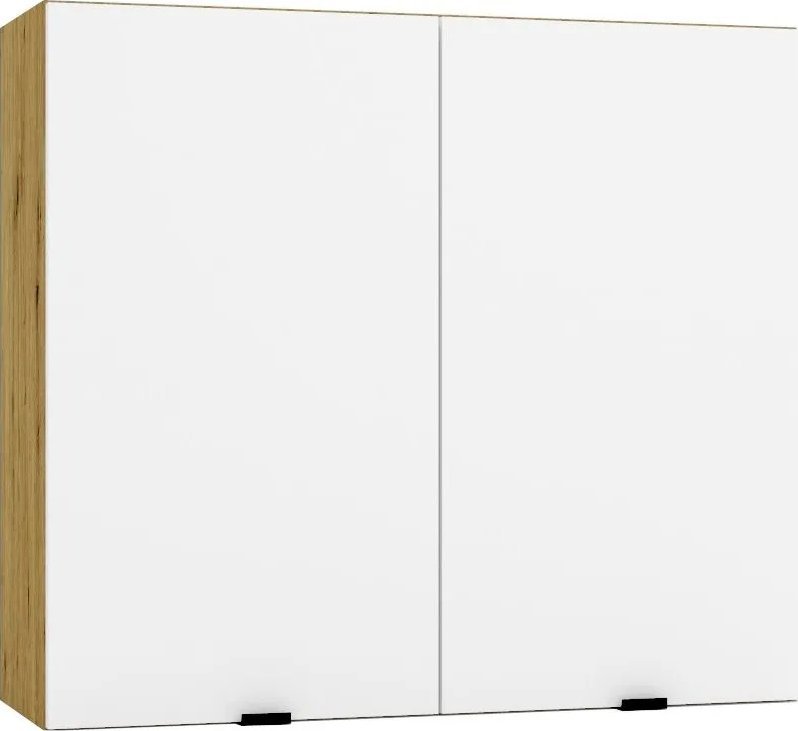 Szafka kuchenna wisząca GIANNA W80 biała alaska/dąb artisan STOLKAR