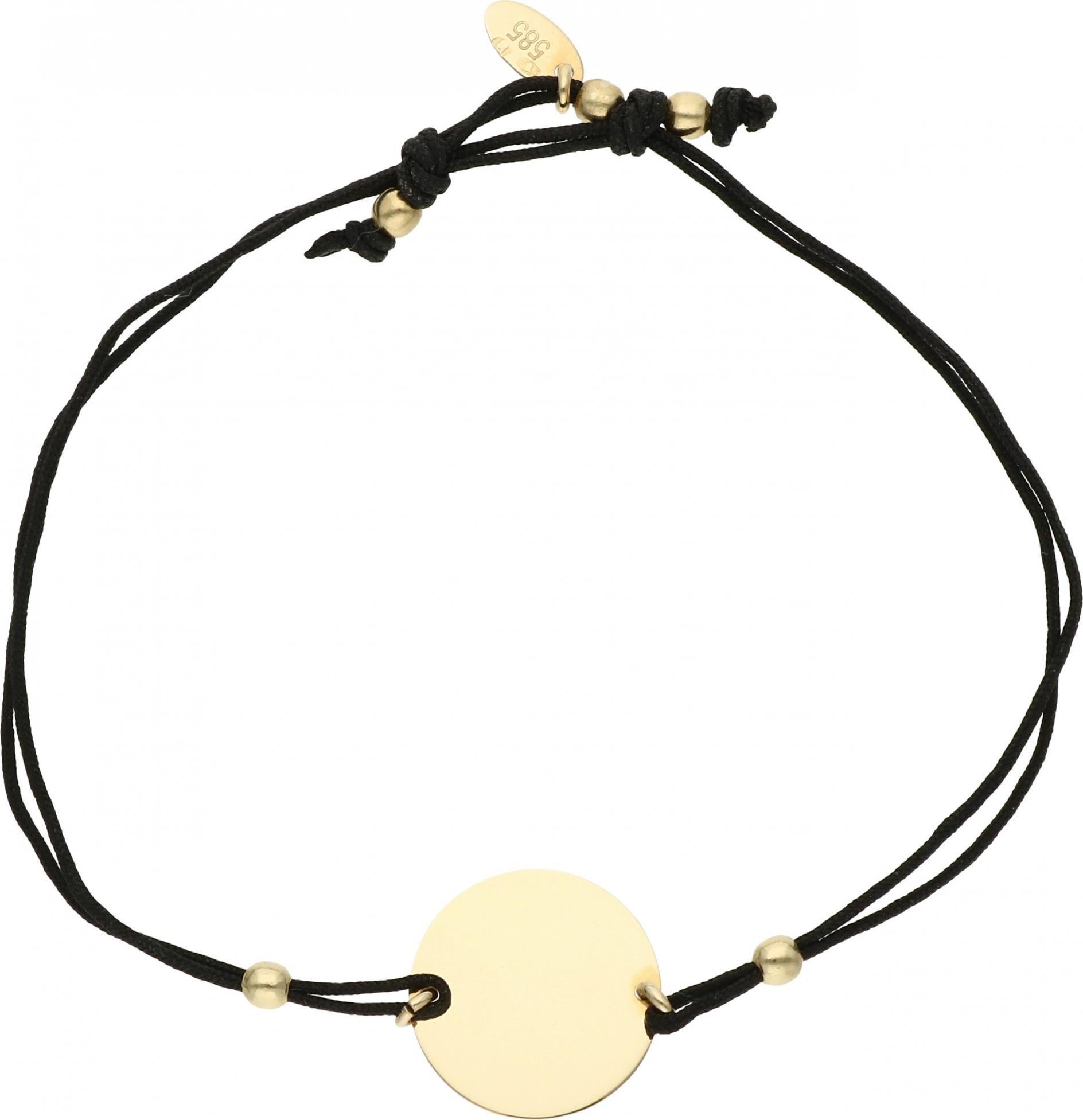 Rosanto Sznurkowa bransoletka ze złotym elementem kółko 19 cm 585 14k