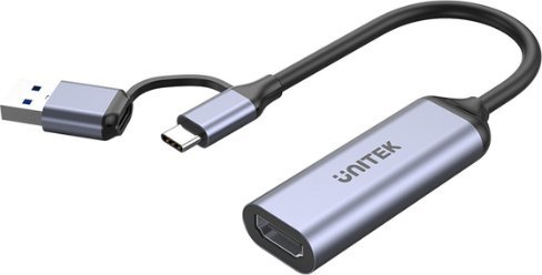 Adapter USB Unitek V1167A USB-C - HDMI + USB Srebrny (V1167A)