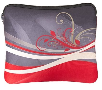 GOCLEVER NEO Shaped Sleeve for 10'' Tablet/ Red/Grey/ with Zipper, High Quality Neoprene/ Packed in Transparent Bag with a Hanger