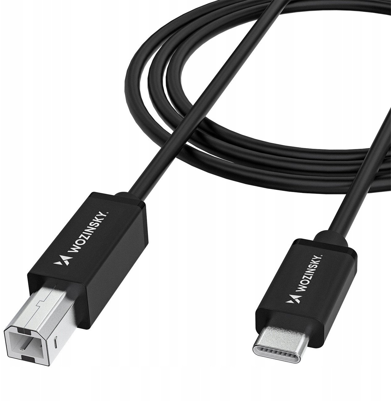 Kabel USB Wozinsky USB-B - USB-C 2 m Czarny (5907769376641)