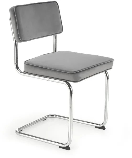 Krzesło tapicerowane K510 VELVET szare HALMAR