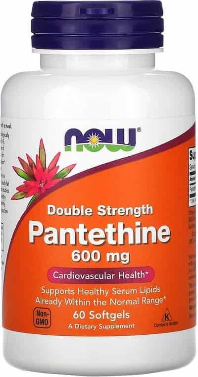 NOW Foods NOW Foods - Pantetyna (Kwas Pantotenowy), 600mg, 60 kapsułek miękkich