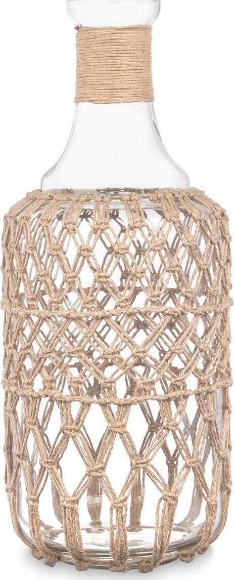 Gift Decor Ozdobna butelka w plecionce ze sznurka