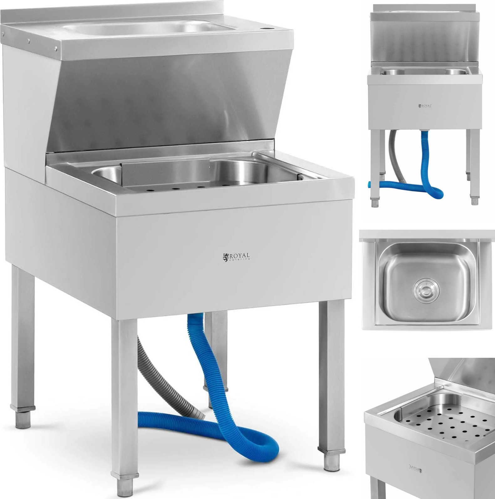 Royal Catering Zlew porządkowy do mopa z umywalką 61 x 50 x 84.5 cm Zlew porządkowy do mopa z umywalką 61 x 50 x 84.5 cm