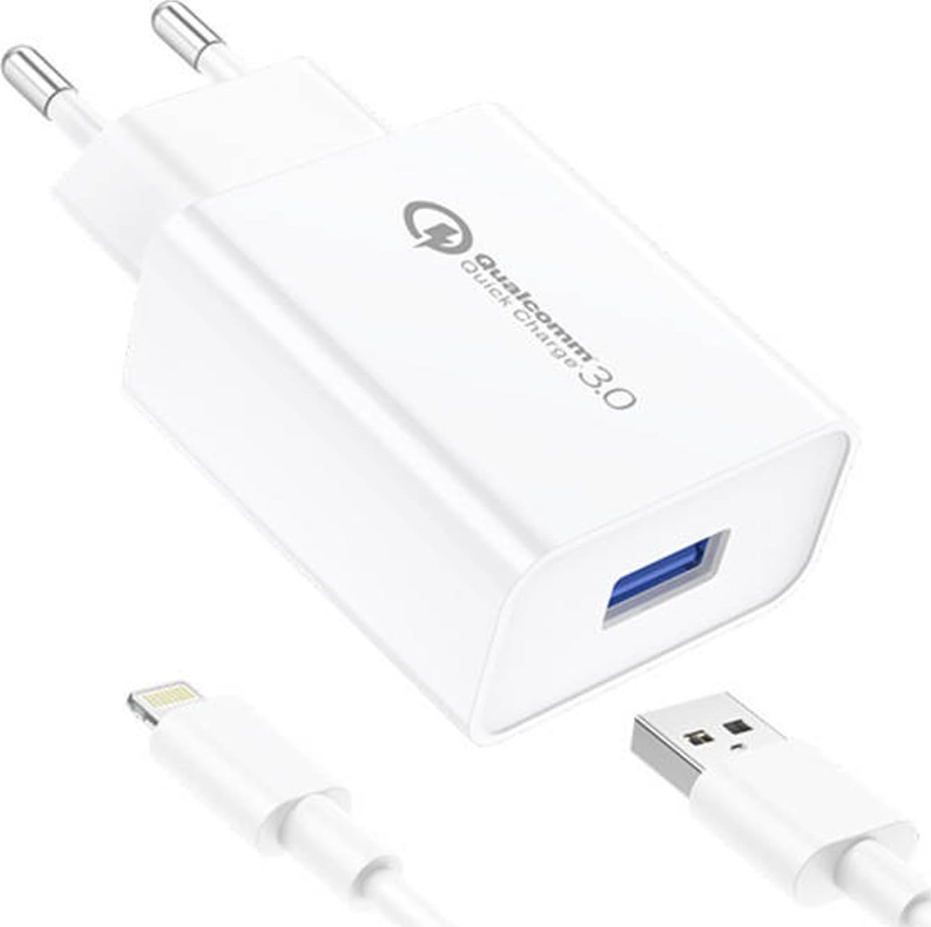 Ładowarka Foneng Ładowarka sieciowa Foneng EU13 + kabel USB do Lightning, 3A (biała)