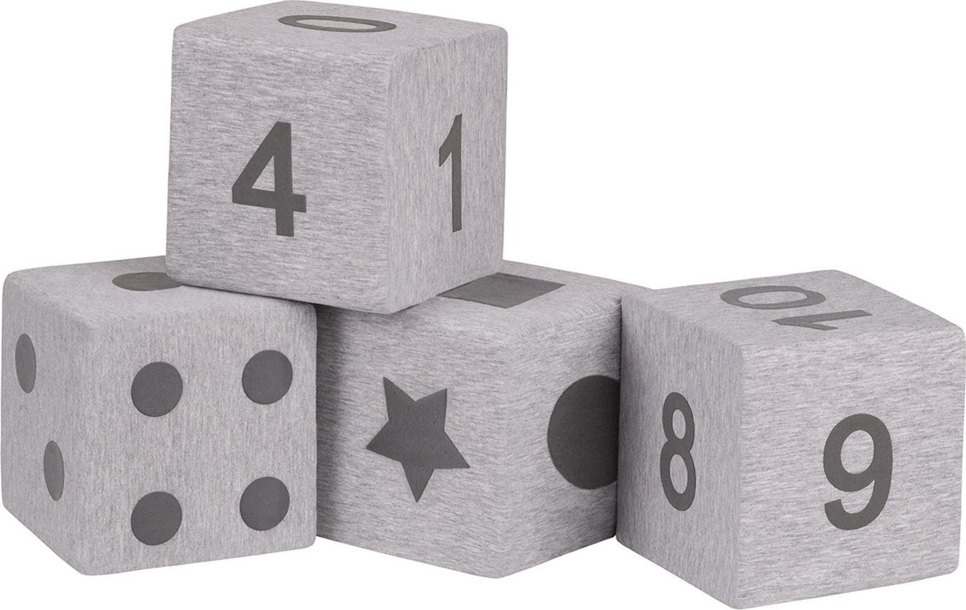 KiddyMoon Miękkie klocki 14cm jasnoszary druk 4 Zabawka klocki z pianki