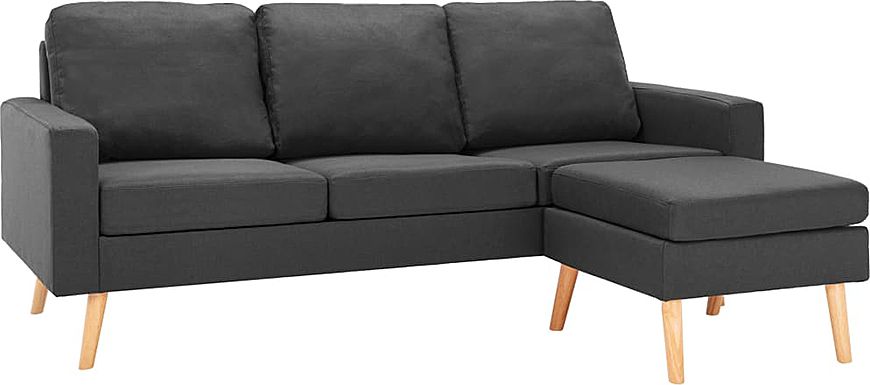 Elior 3-osobowa ciemnoszara sofa z podnóżkiem - Eroa 4Q