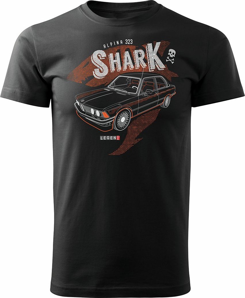 Topslang Koszulka z samochodem BMW 323 rekin męska czarna REGULAR L