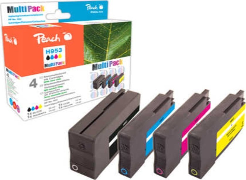Peach Peach PI300-721 nabój z tuszem 3 szt. Oryginalny Czarny, Cyjan, Purpurowy, Żółty