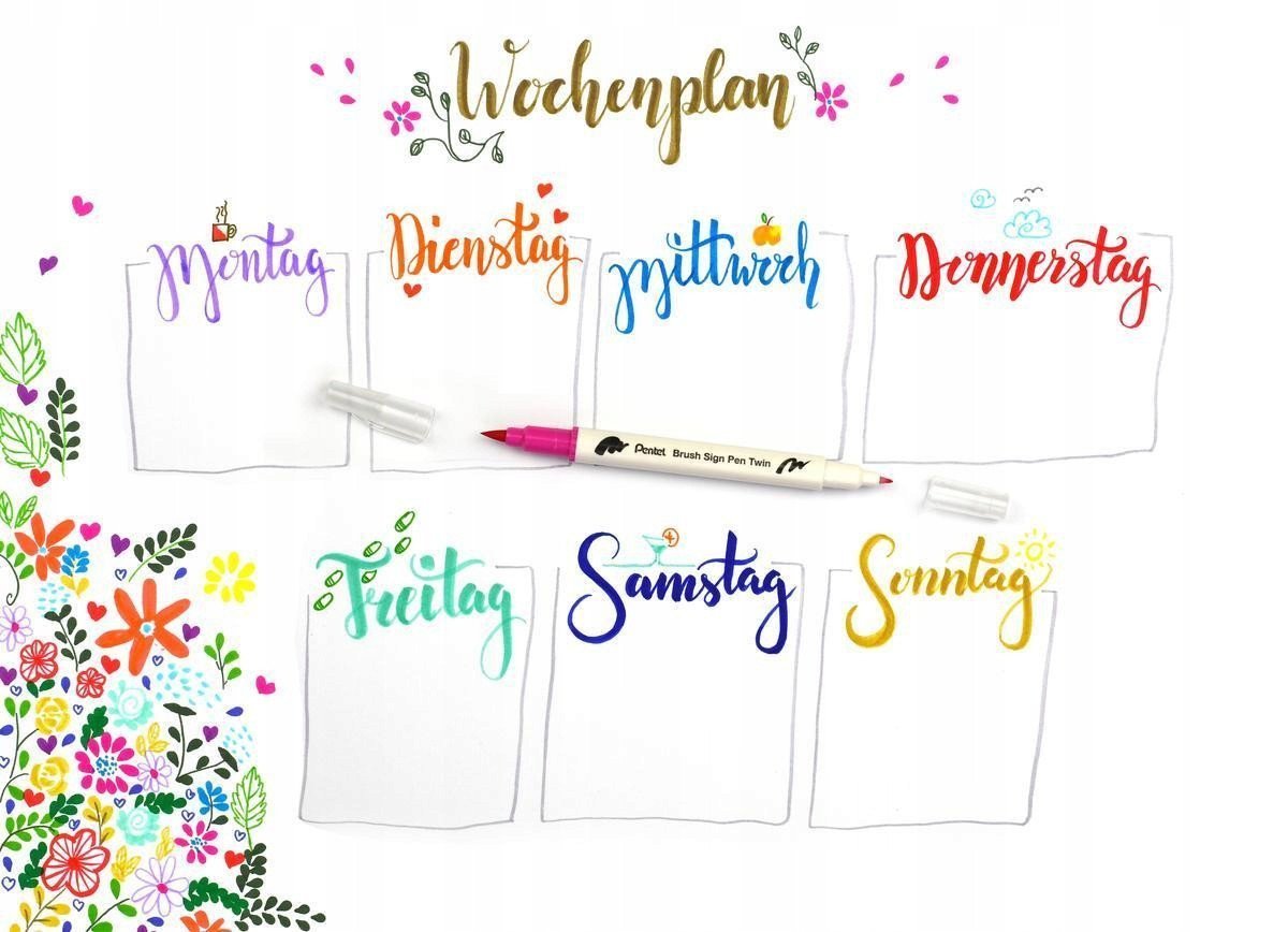 Pisak pędzelkowy Pentel Brush Sign Pen Twin SESW30