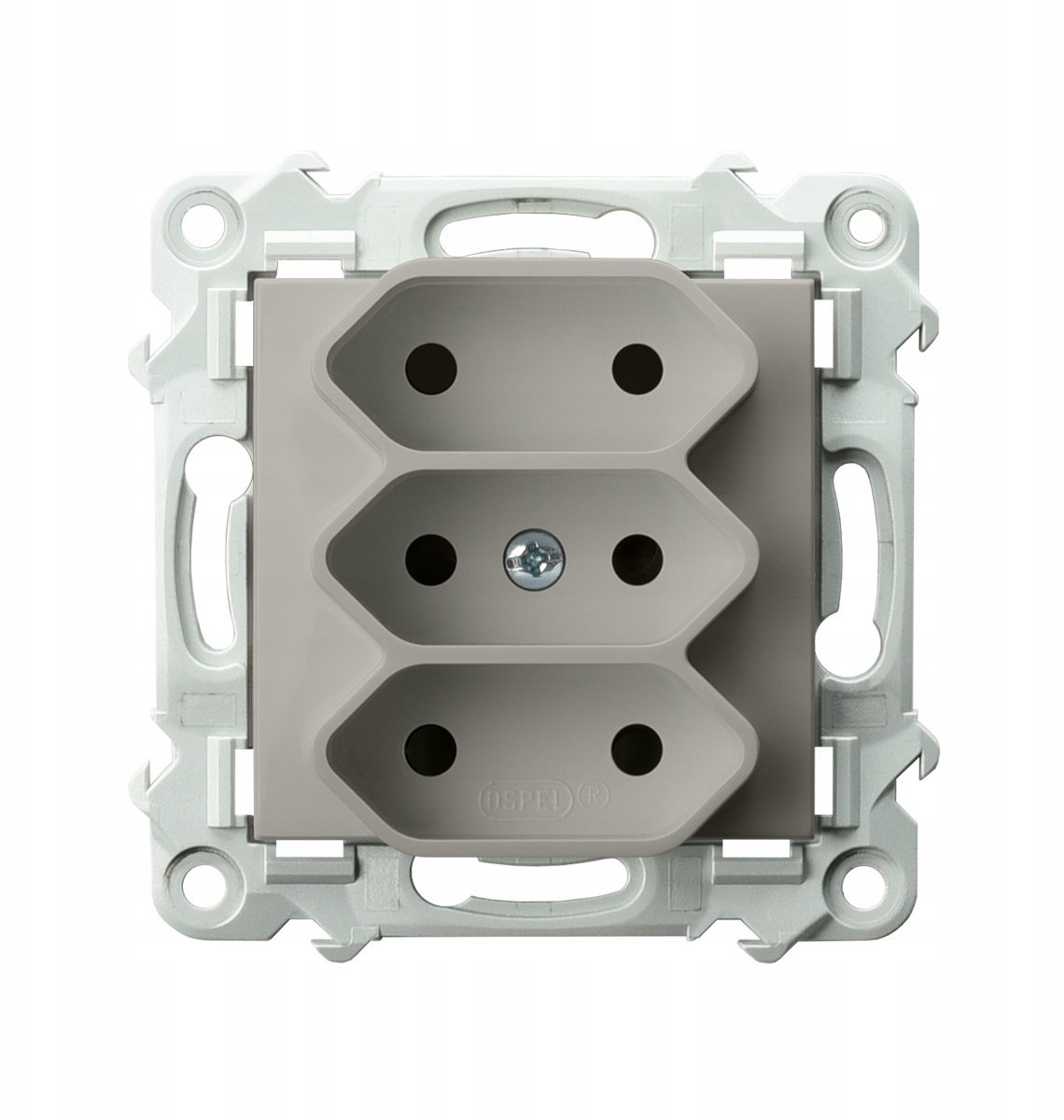 SZAFIR Gniazdo potrójne EURO kaszmirowy beż GP-3Z/m/83