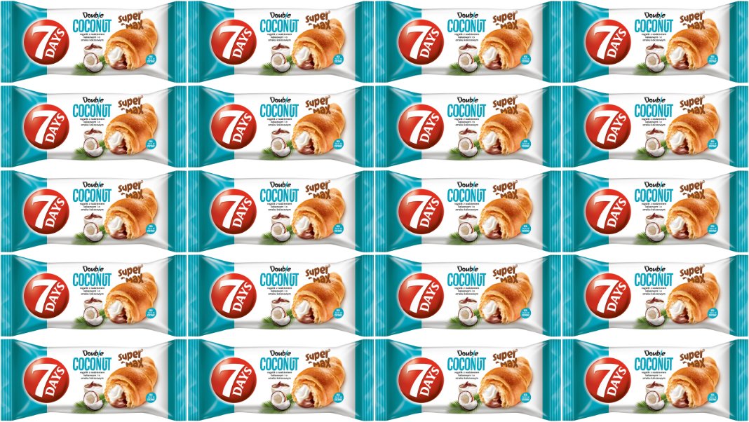 7 Days Doub!e Super Max Rogalik z nadzieniem kakaowym i o smaku kokosowym 110 g x 20 sztuk