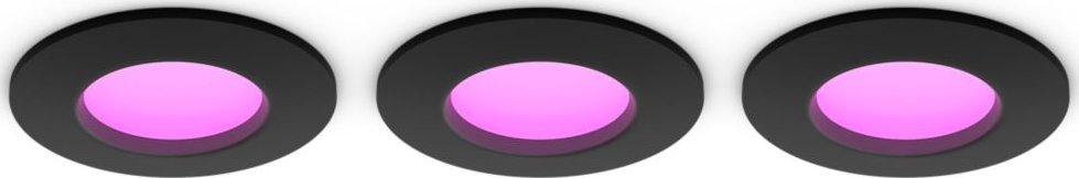 Signify Philips Hue White & Col. Amb. Slim Recessed 90mm 3er schwarz