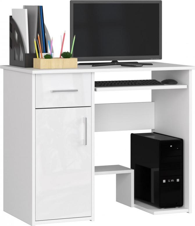 Biurko Fabryka Mebli Akord Jay Białe z połyskiem 90 cm x 50 cm