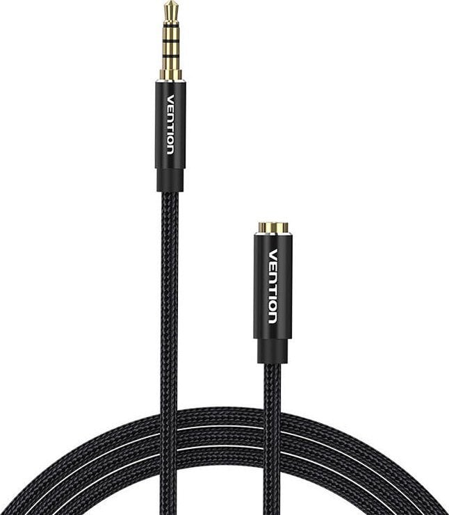 Kabel Vention Przedłużacz audio TRRS 3,5mm męski do 3,5mm żeński 1m Vention BHCBF czarny