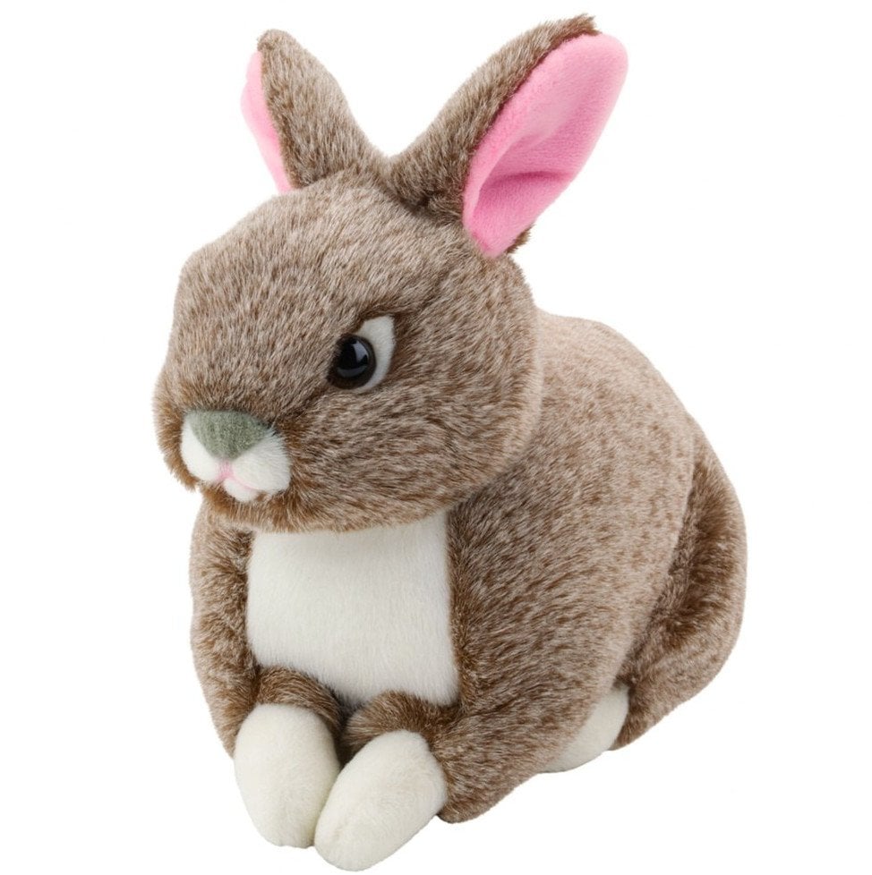 MASKOTKA PLUSZOWA PRZYTULANKA ZAJĄCZEK BRĄZOWY 20CM MIĘKKI PLUSZ