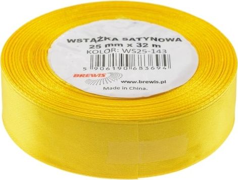 BREWIS Wstążka satynowa BREWIS 25mm/32mm kolor 143 żółty Brewis