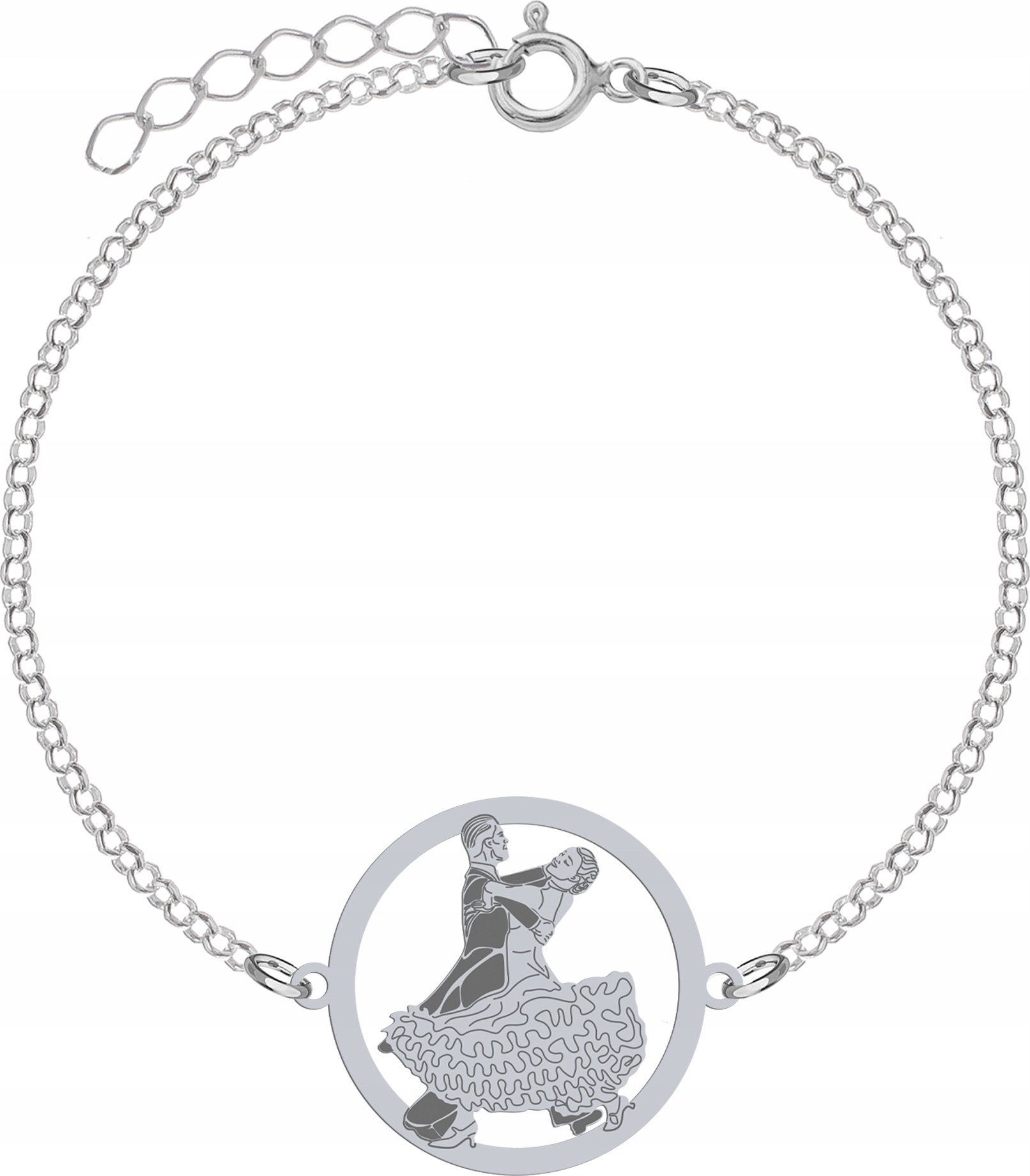 Radziszewska Jewellery Bransoletka Srebrna z Tańcem Towarzyskim Łańcuszek Biżuteria 925 GRAWER