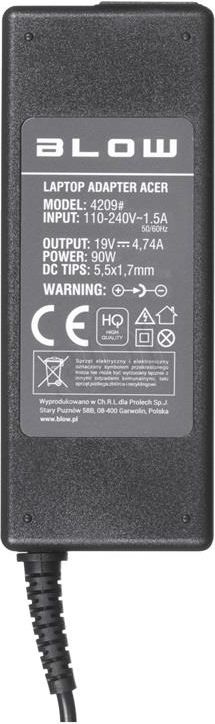 Zasilacz do laptopa Blow 90 W, 2.5 mm, 4.7 A, 19 V (4181#)