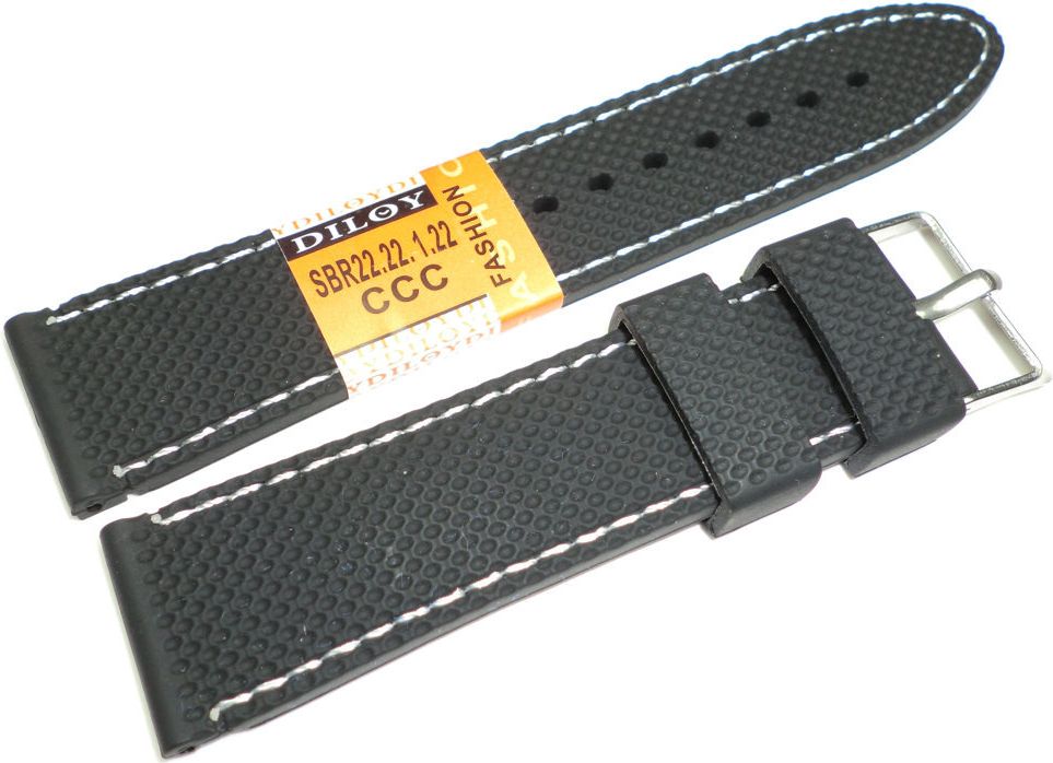 Diloy Silikonowy pasek do zegarka 22 mm Diloy SBR22.22.1.22