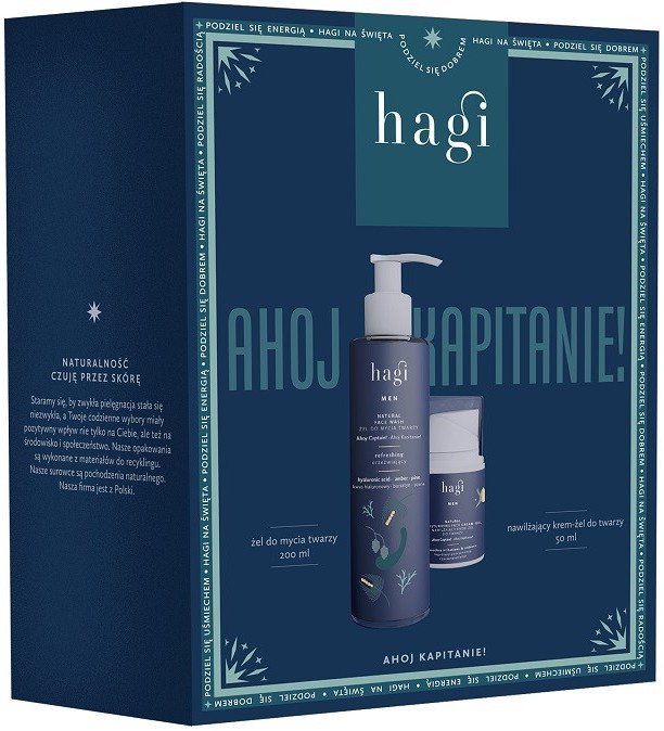 Hagi Ahoj Kapitanie! zestaw żel do mycia twarzy 200ml + krem-żel nawilżający do twarzy 50ml