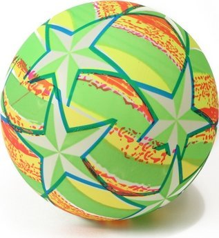 LeanToys Piłka Gumowa Jaskrawa Gwiazdki Zielona 24 Cm