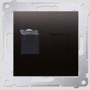 Kontakt-Simon Gniazdo komputerowe SIMON54 pojedyncze RJ45 kat.6 z przesłoną antracyt - D61.01/48