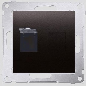 Kontakt-Simon Gniazdo komputerowe SIMON54 pojedyncze RJ45 kat.6 z przesłoną antracyt - D61.01/48