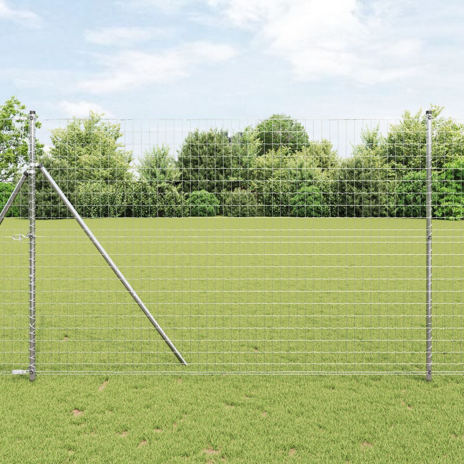 vidaXL Ogrodzenie Euro z 7 słupkami 1,5x10 m stal ocynkowana