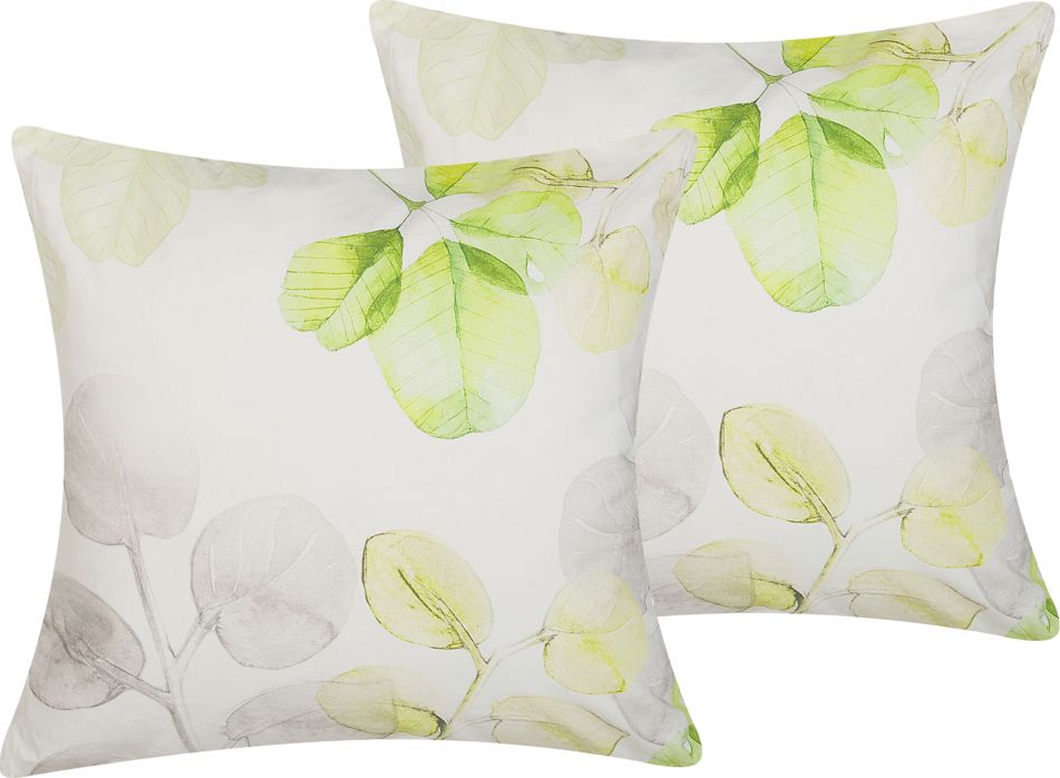 Beliani Zestaw 2 poduszek dekoracyjnych w liście 45 x 45 cm wielokolorowy PEPEROMIA