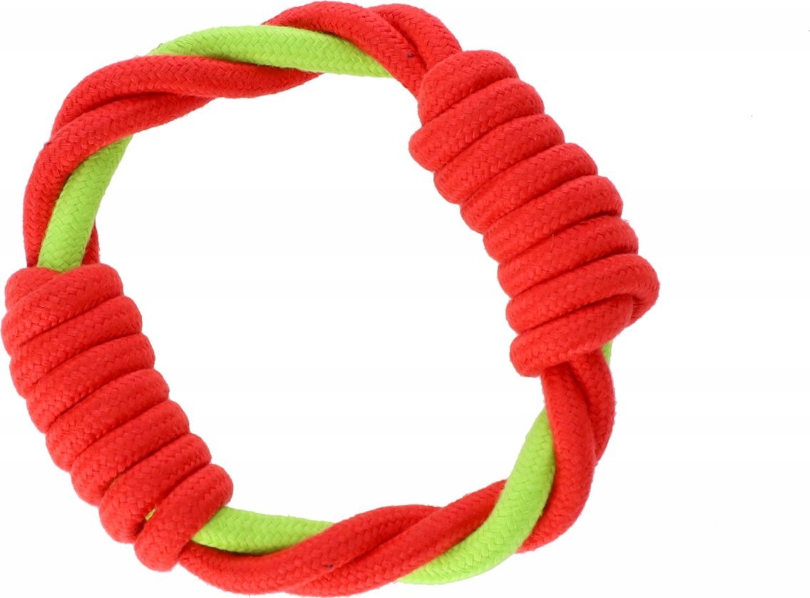 Dingo Dingo Zabawka dla psa - Ringo zaplatane Energy 18cm czerwono-zielone
