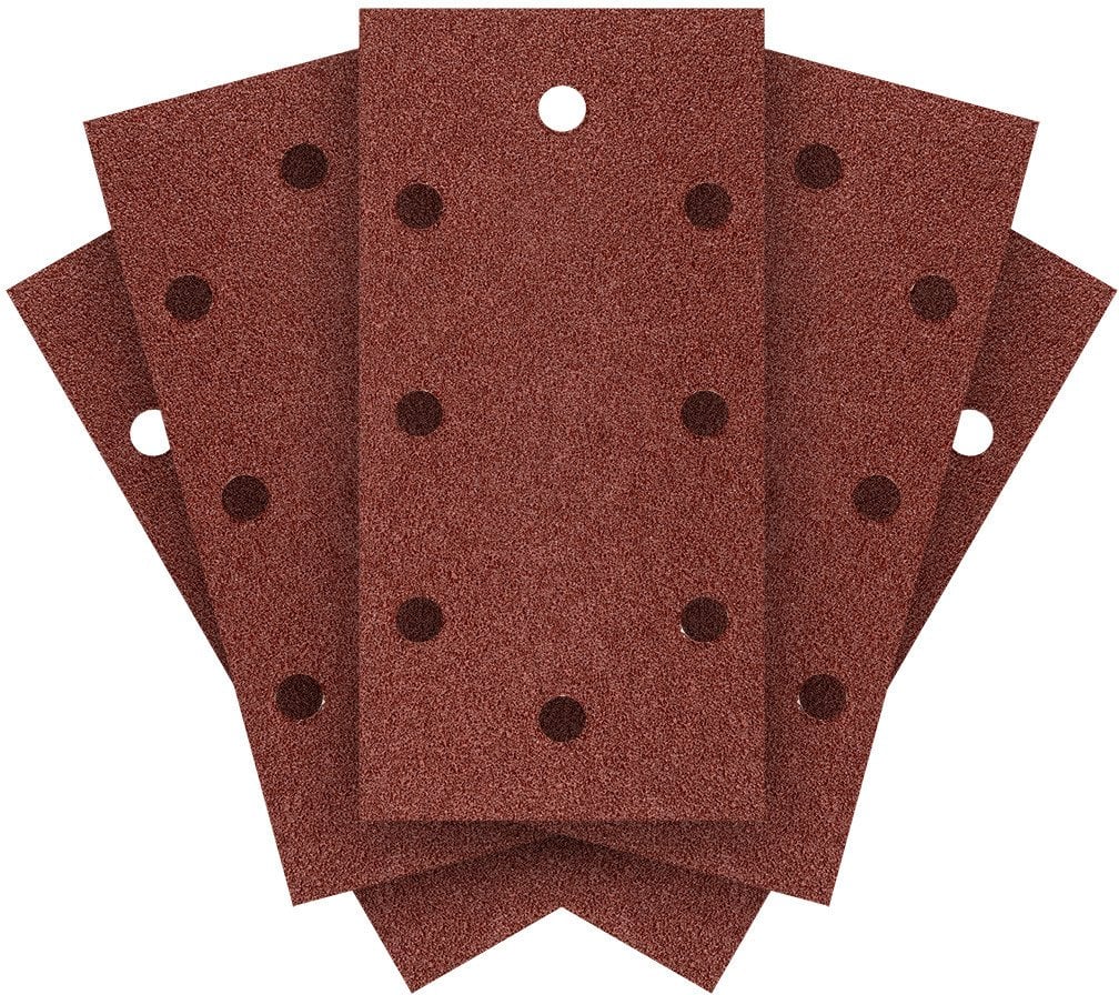 Papiery ścierne na rzep 93 x 185 mm, P60, 5 szt., z 8 otworami