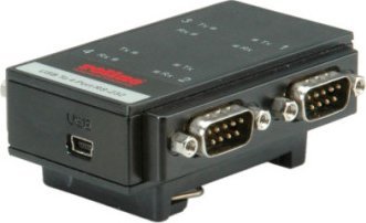 Adapter USB Roline Adapter ROLINE USB 2.0 na RS232 do montażu na szynie DIN, 4-portowy