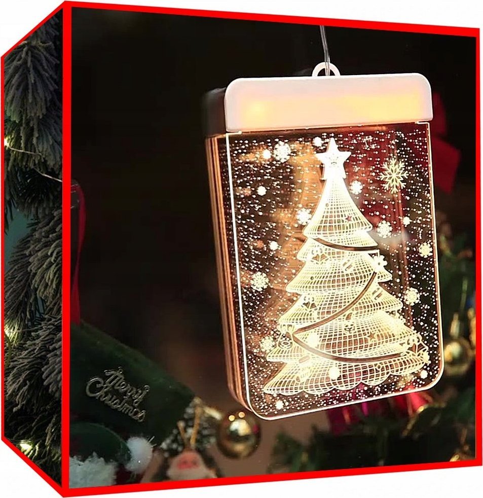 Dekoracja świąteczna Verk WITRAŻ LED 3D NA OKNO OZDOBA LAMPKI ŚWIĄTECZNE