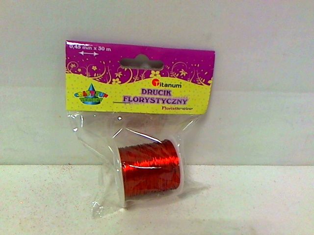 Titanum Drut dekoracyjny 0.45mm/30m czerwony (PJ499)