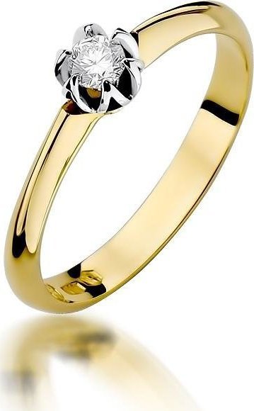 Best Diamonds złoty pierścionek z brylantem 0.10ct 25