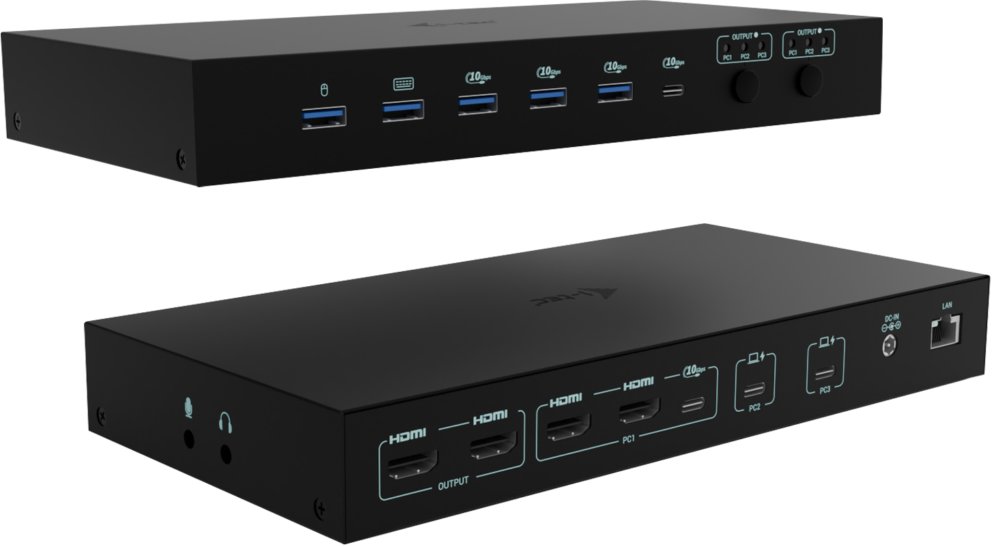 Stacja/replikator I-TEC USB-C KVM Dock PRO dla trzech hostów (C31KVMDOCKPDPRO)