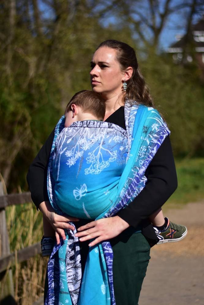 Yaro Slings Chusta tkana Yaro Sling - Meadow Duo Aqua Grad Black White Seacell 5 (4.2 m.)