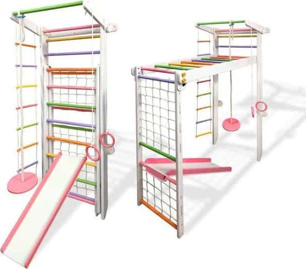 Babygame Domowy Plac zabaw Drabinka Czempion biało-różowa