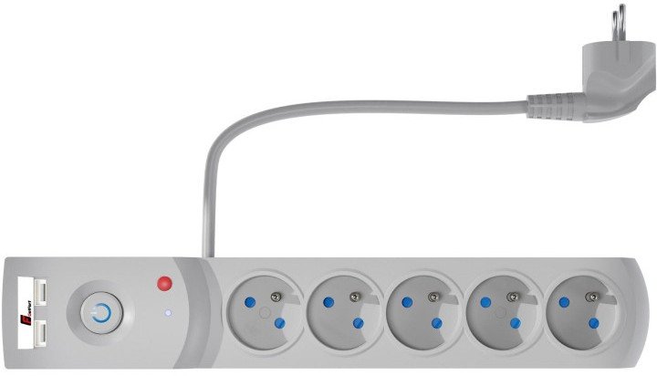 Listwa Zasilająca Antyprzepięciowa Getfort 5P 3M Szara Usb