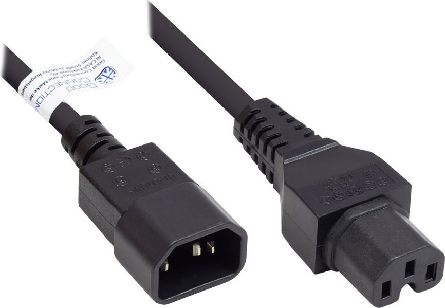 Kabel zasilający Alcasa Alcasa P1450-S010 kabel zasilające Czarny 1 m C14 panel C15 panel