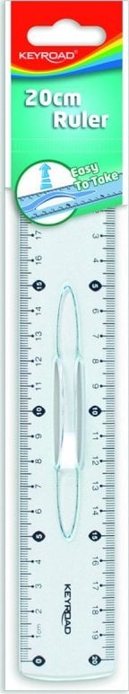 Keyroad Linijka plastikowa KEYROAD, 20cm, z uchwytem, zawieszka