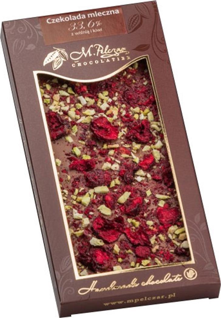 M.Pelczar Chocolatier Czekolada mleczna z wiśnią i kiwi 85 g