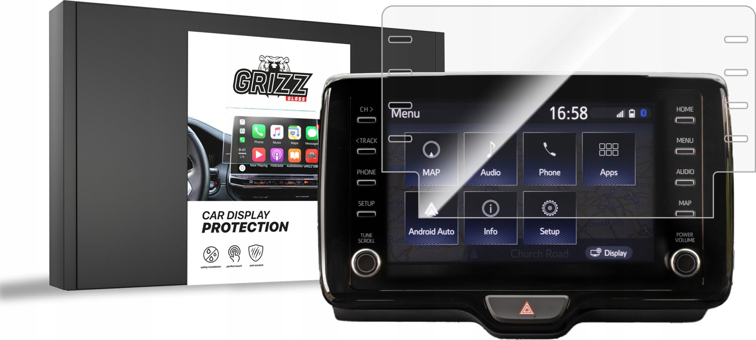 GrizzGlass Folia ceramiczna GrizzGlass CarDisplay Protection do Toyota Yaris 8” 2020-2023