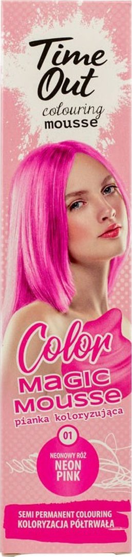 TIME OUT COLOR PIANKA KOLORYZUJĄCA DO WŁOSÓW 75ml Neonowy Róż (01)